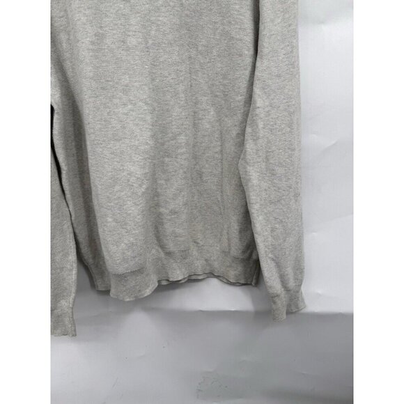 J. Crew Cotton Crewneck Sweater Men’s Large Silver Knit Minimalist Preppy Casual - Picture 7 of 8